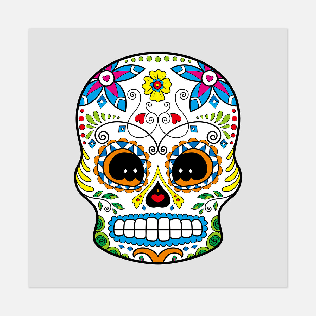 Dia De Los Muertos Skull 13 DTF Transfer