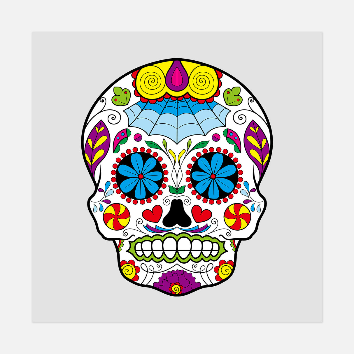Dia De Los Muertos Skull 15 DTF Transfer