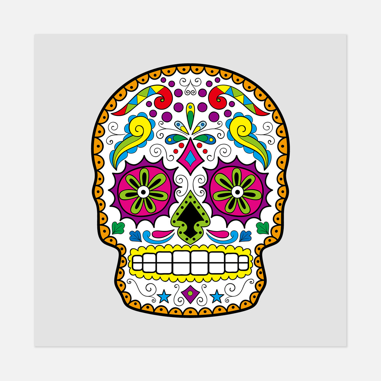 Dia De Los Muertos Skull 16 DTF Transfer