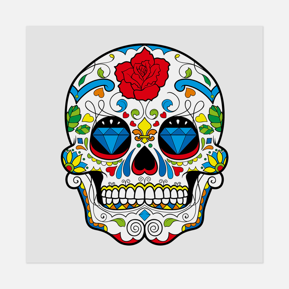Dia De Los Muertos Skull 24 DTF Transfer