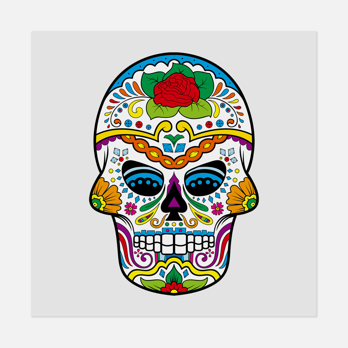 Dia De Los Muertos Skull 25 DTF Transfer