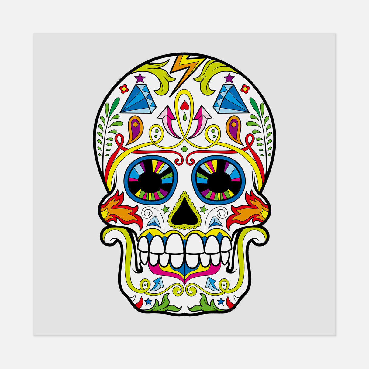 Dia De Los Muertos Skull 32 DTF Transfer