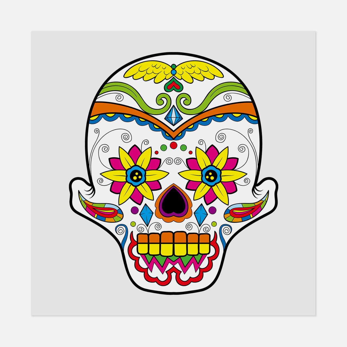 Dia De Los Muertos Skull 39 DTF Transfer