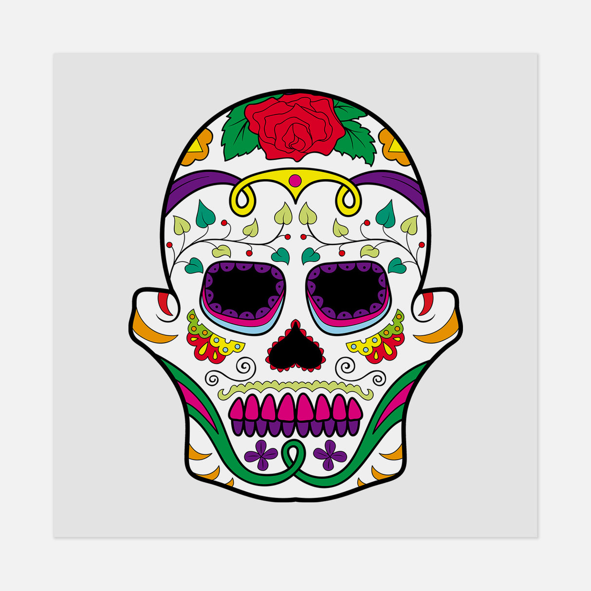 Dia De Los Muertos Skull 40 DTF Transfer