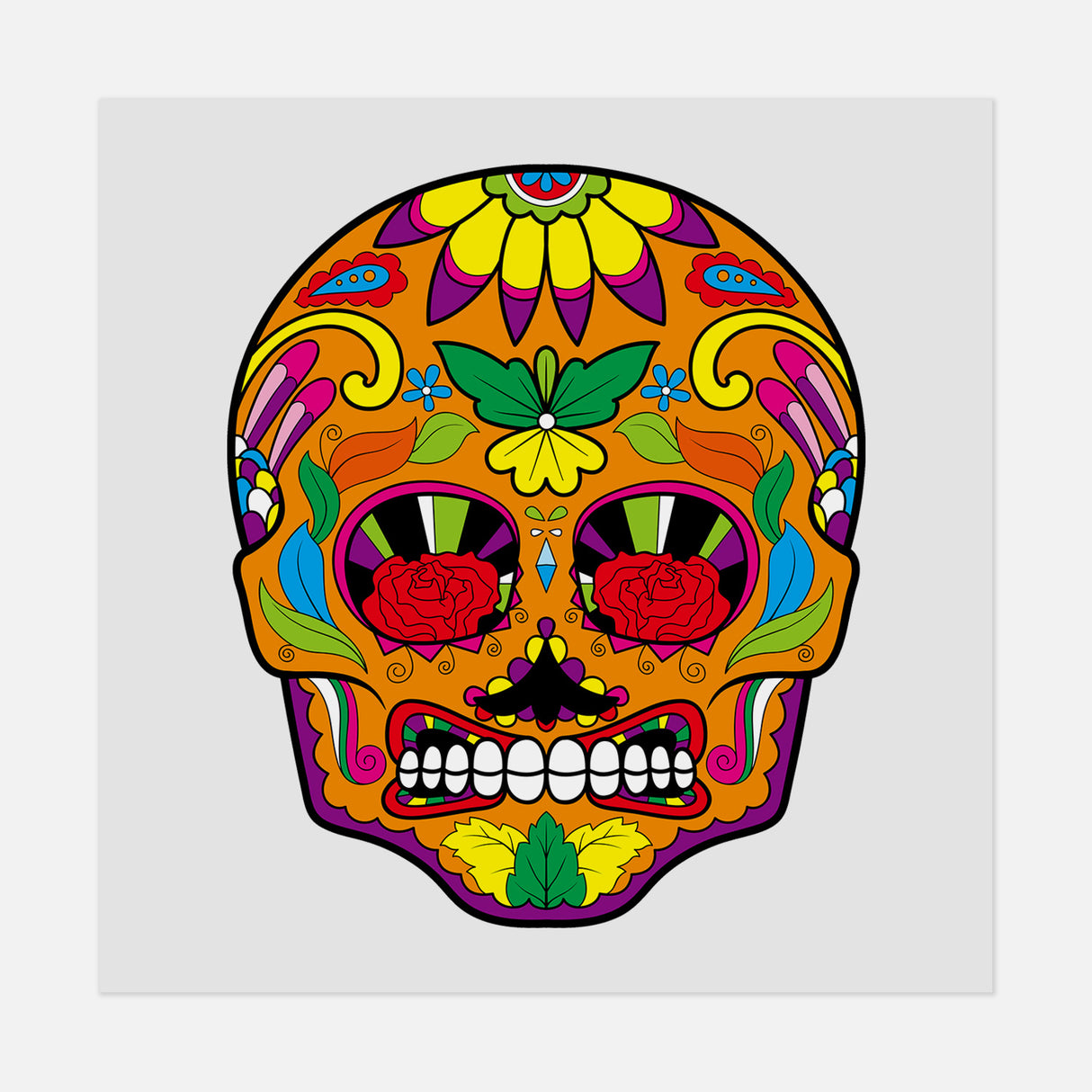 Dia De Los Muertos Skull 43 DTF Transfer