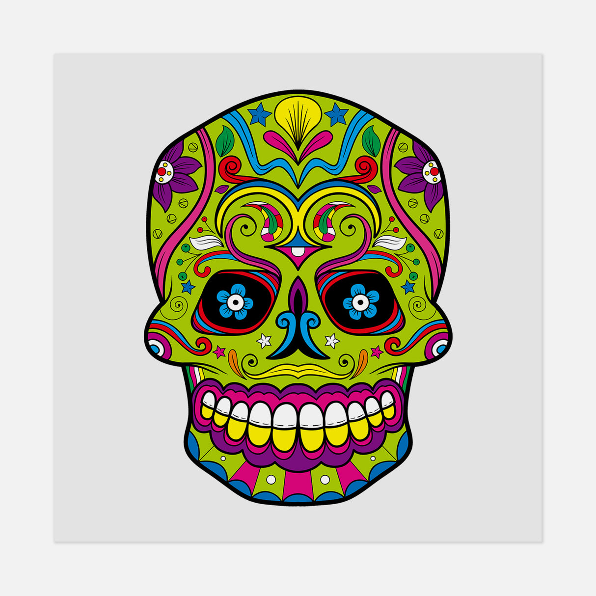 Dia De Los Muertos Skull 45 DTF Transfer