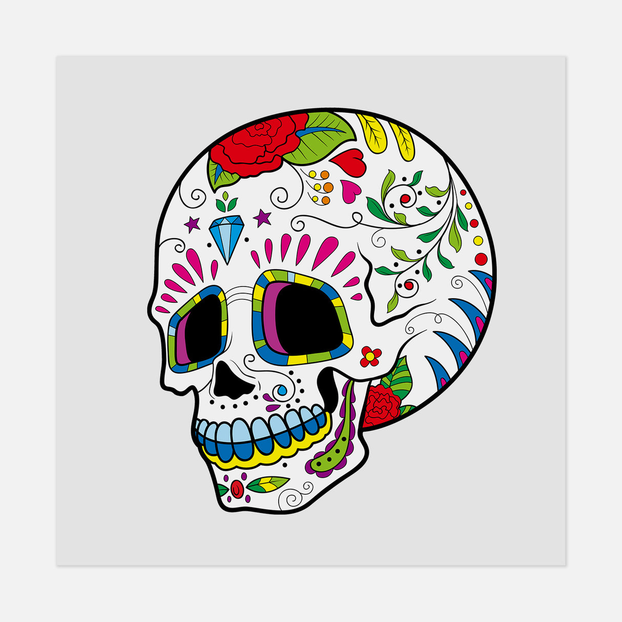 Dia De Los Muertos Skull 8 DTF Transfer