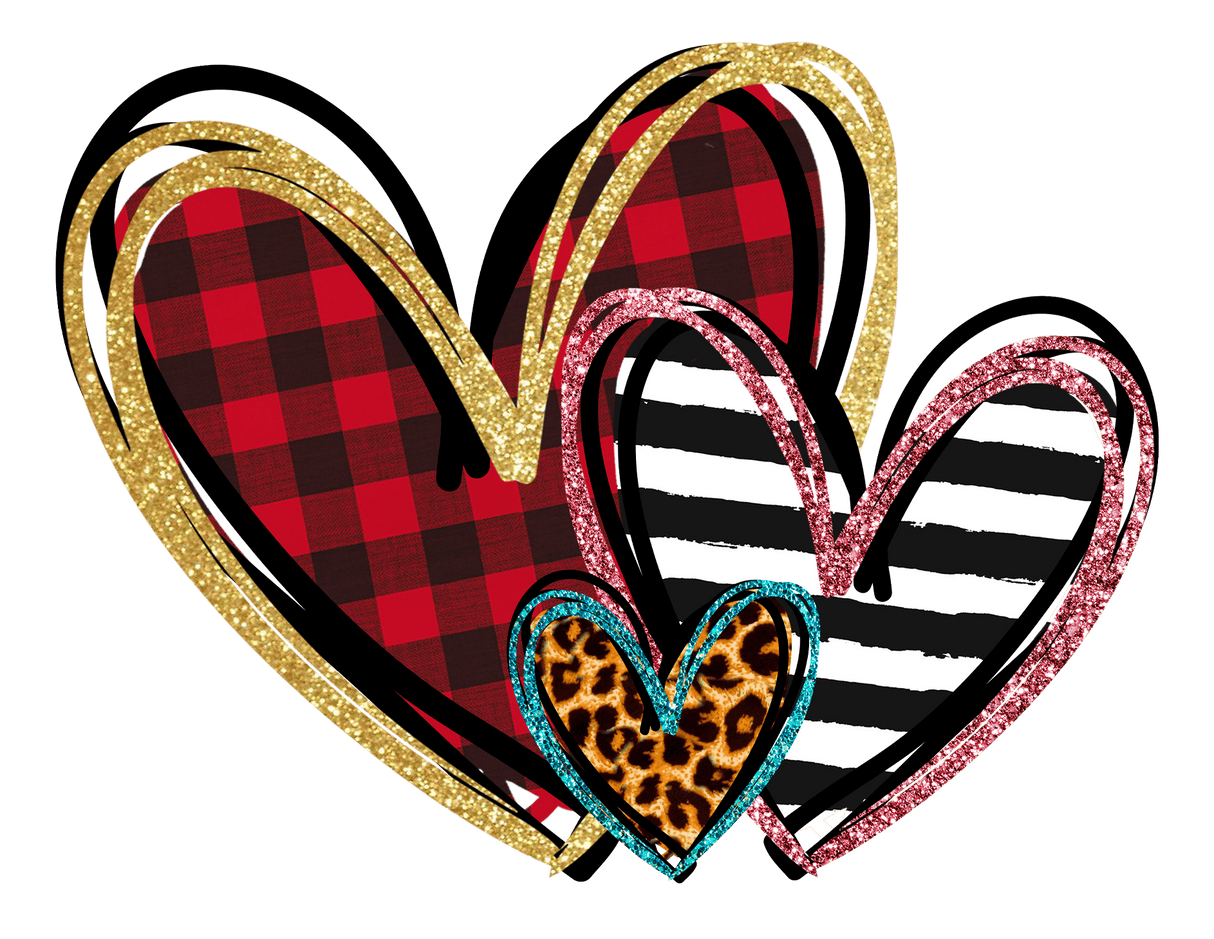 "3 Hearts" DTF TRANSFER