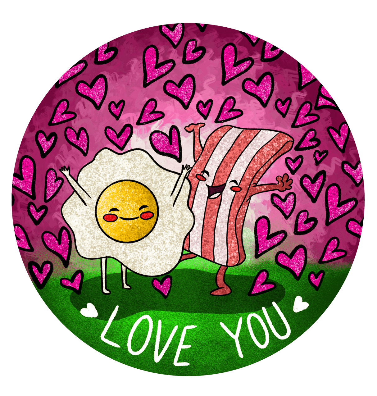 "Love you Bacon & Egg" DTF TRANSFER