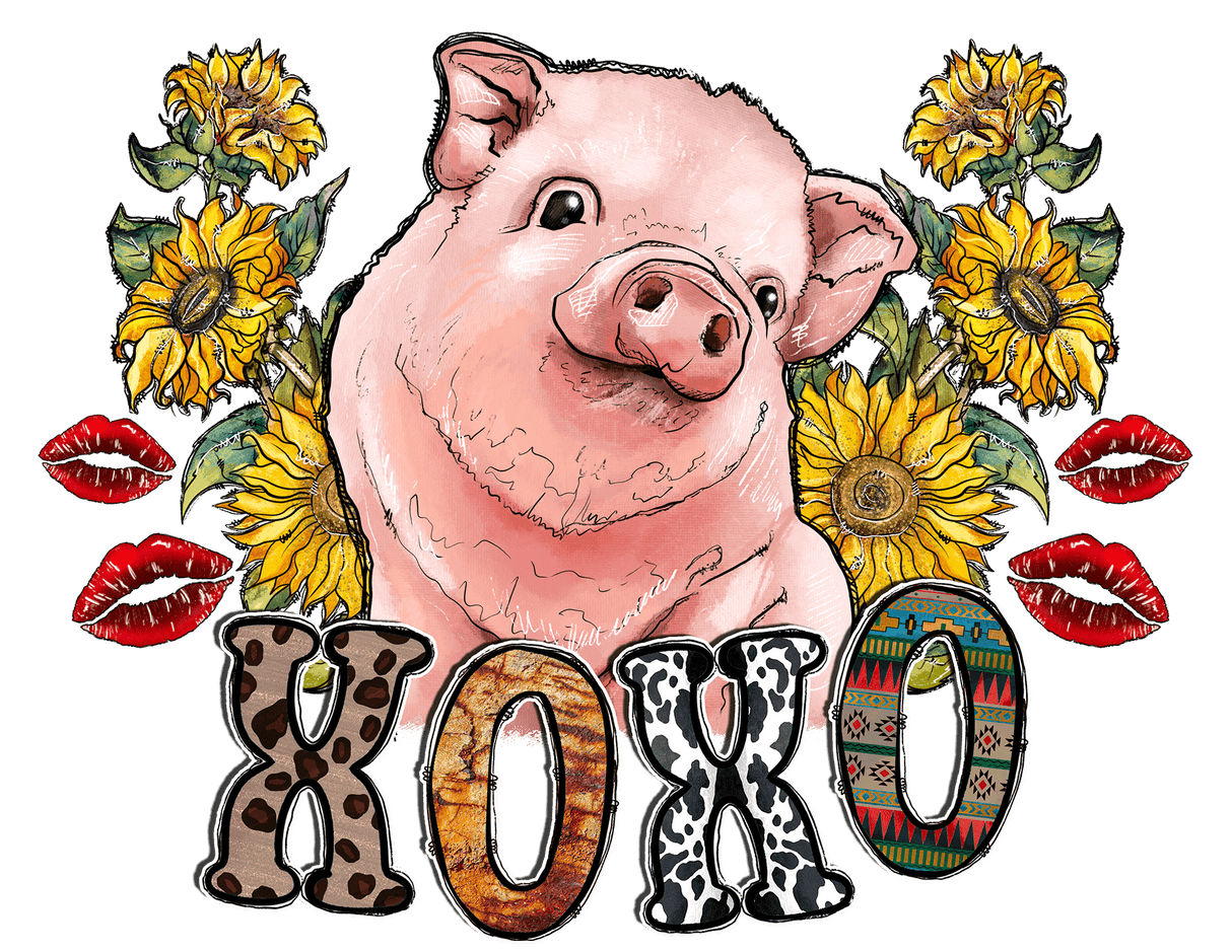 "XOXO Pig" DTF TRANSFER