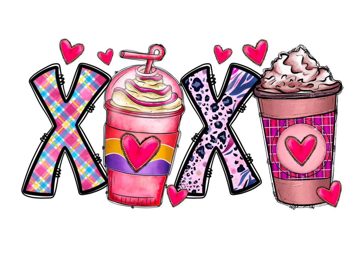 "Xoxo Coffee Drinks" DTF TRANSFER