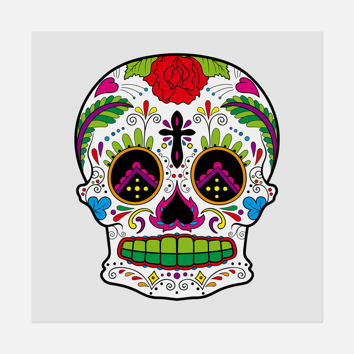 Dia De Los Muertos Skull 1 DTF Transfer