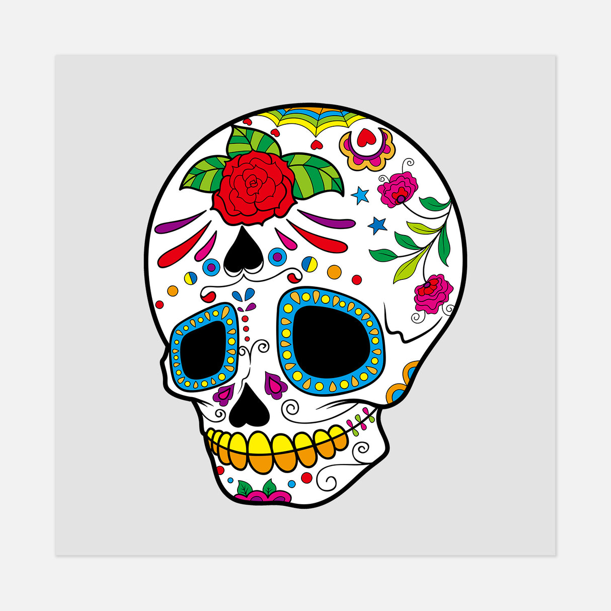 Dia De Los Muertos Skull 11 DTF Transfer