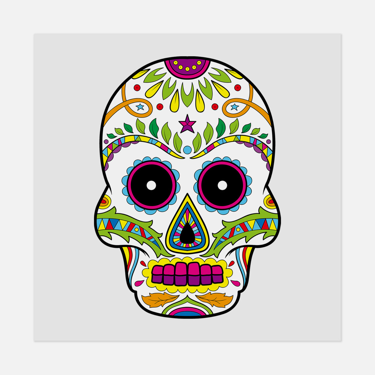 Dia De Los Muertos Skull 42 DTF Transfer
