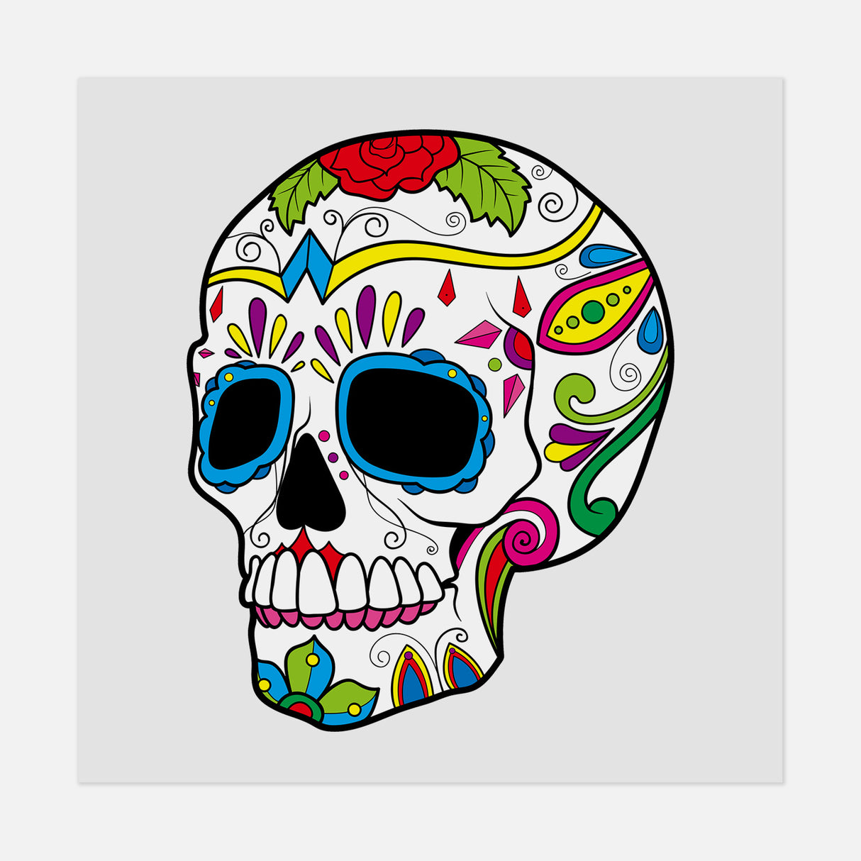 Dia De Los Muertos Skull 50 DTF Transfer