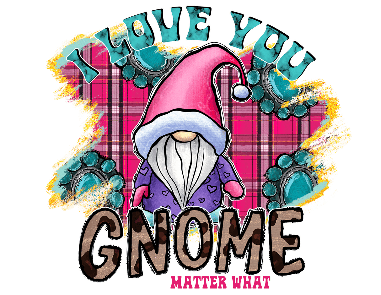 "I Love You Gnome" DTF TRANSFER