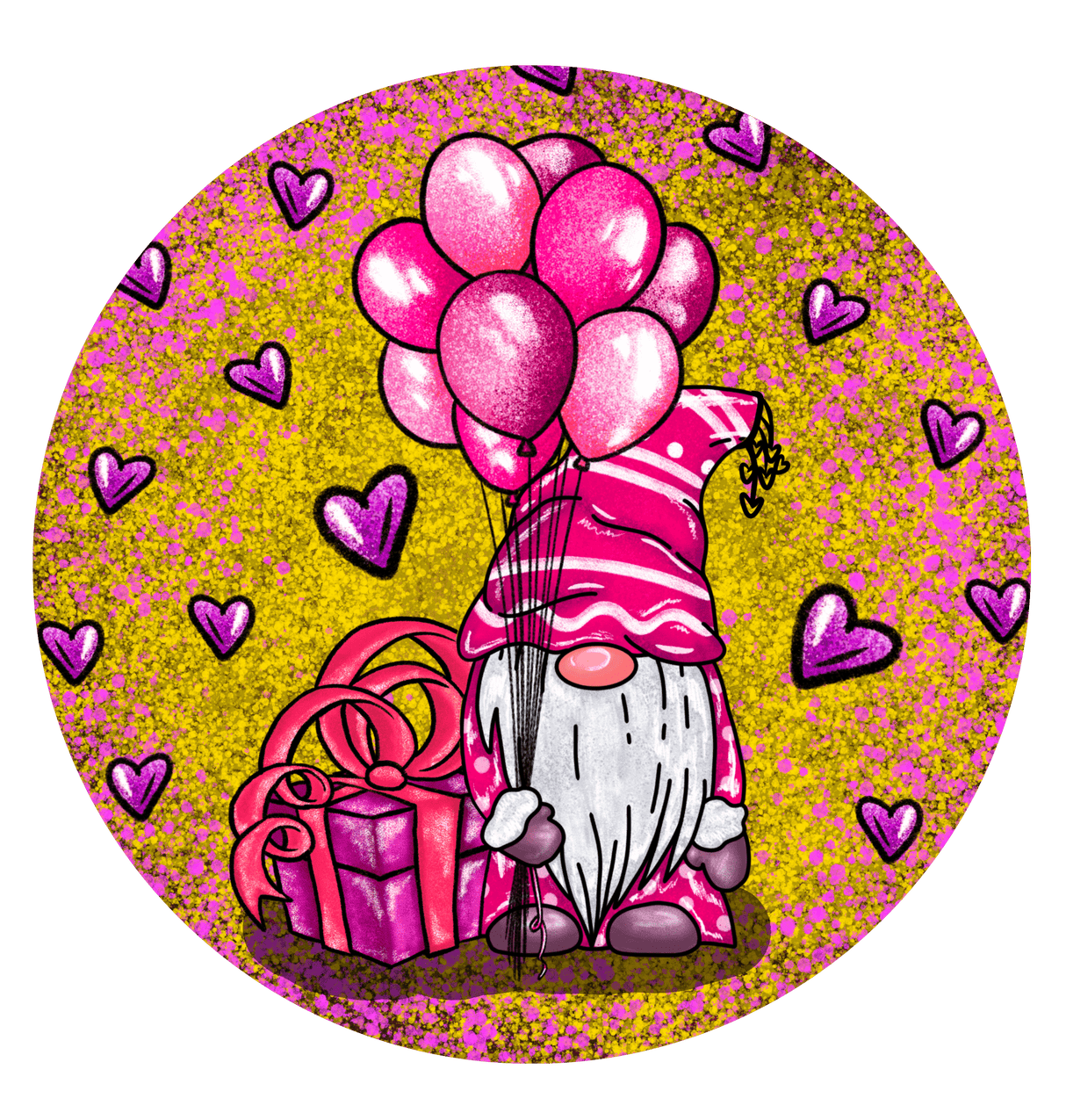 "Pink Gnome Ballon" DTF TRANSFER