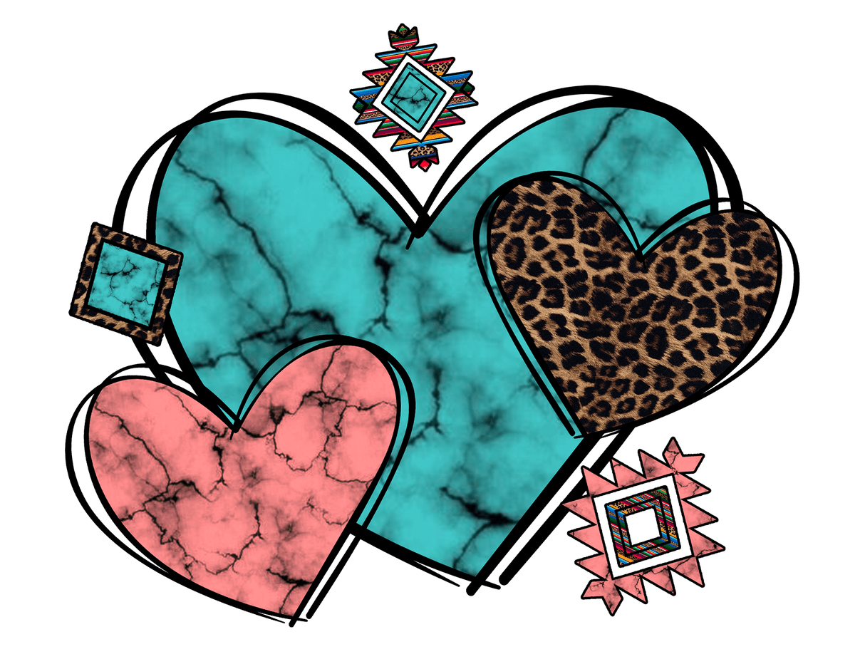 "Triple Heart" DTF TRANSFER