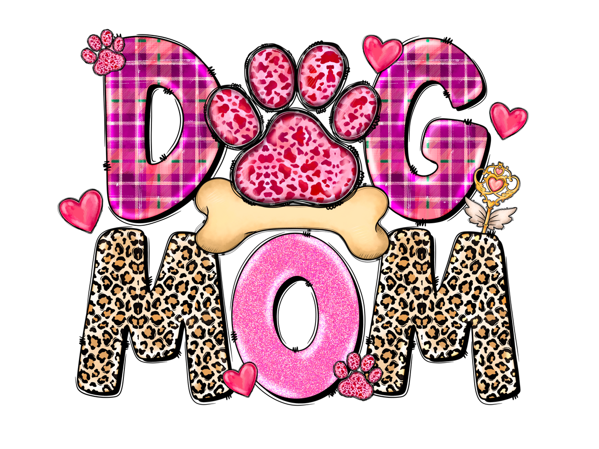 "Valentine Dog Mom" DTF TRANSFER