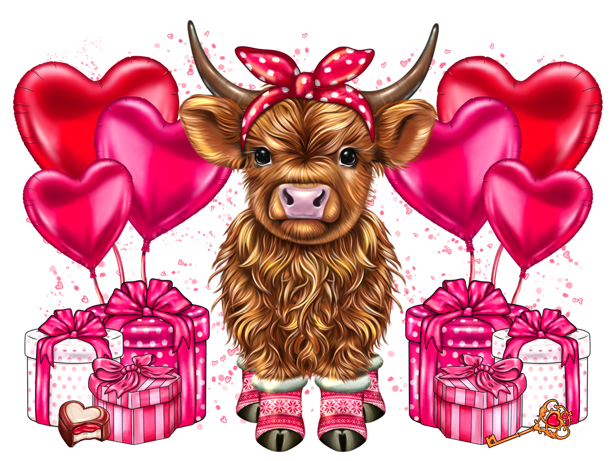 "Valentines Day Cow" DTF TRANSFER