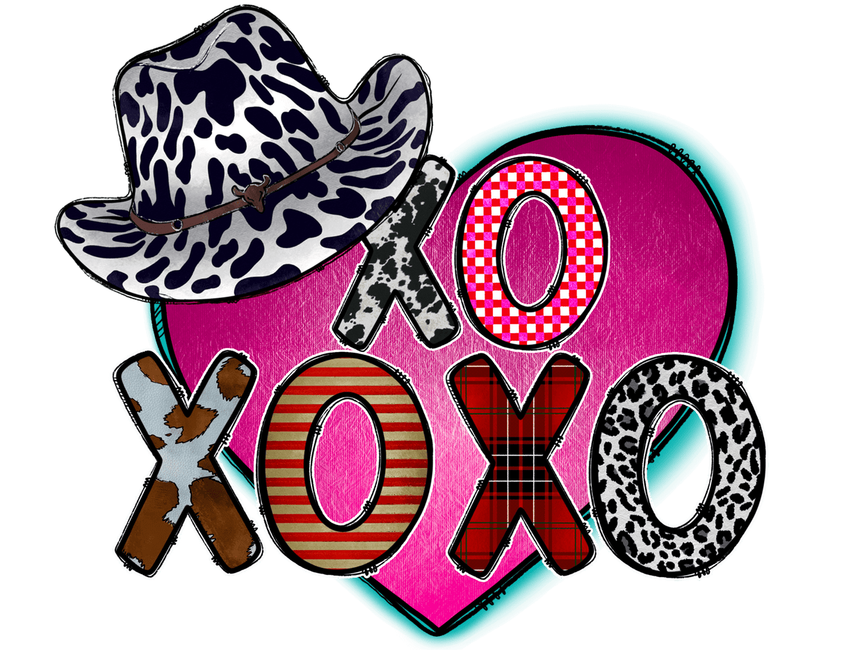 "XOXO Cowboy Hat" DTF TRANSFER