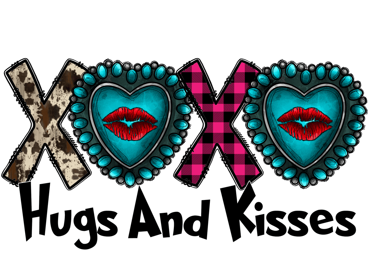 "XOXO Lips Hugs And Kisses" DTF TRANSFER