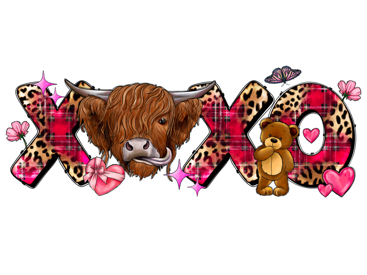 "Xoxo Highland Cow" DTF TRANSFER