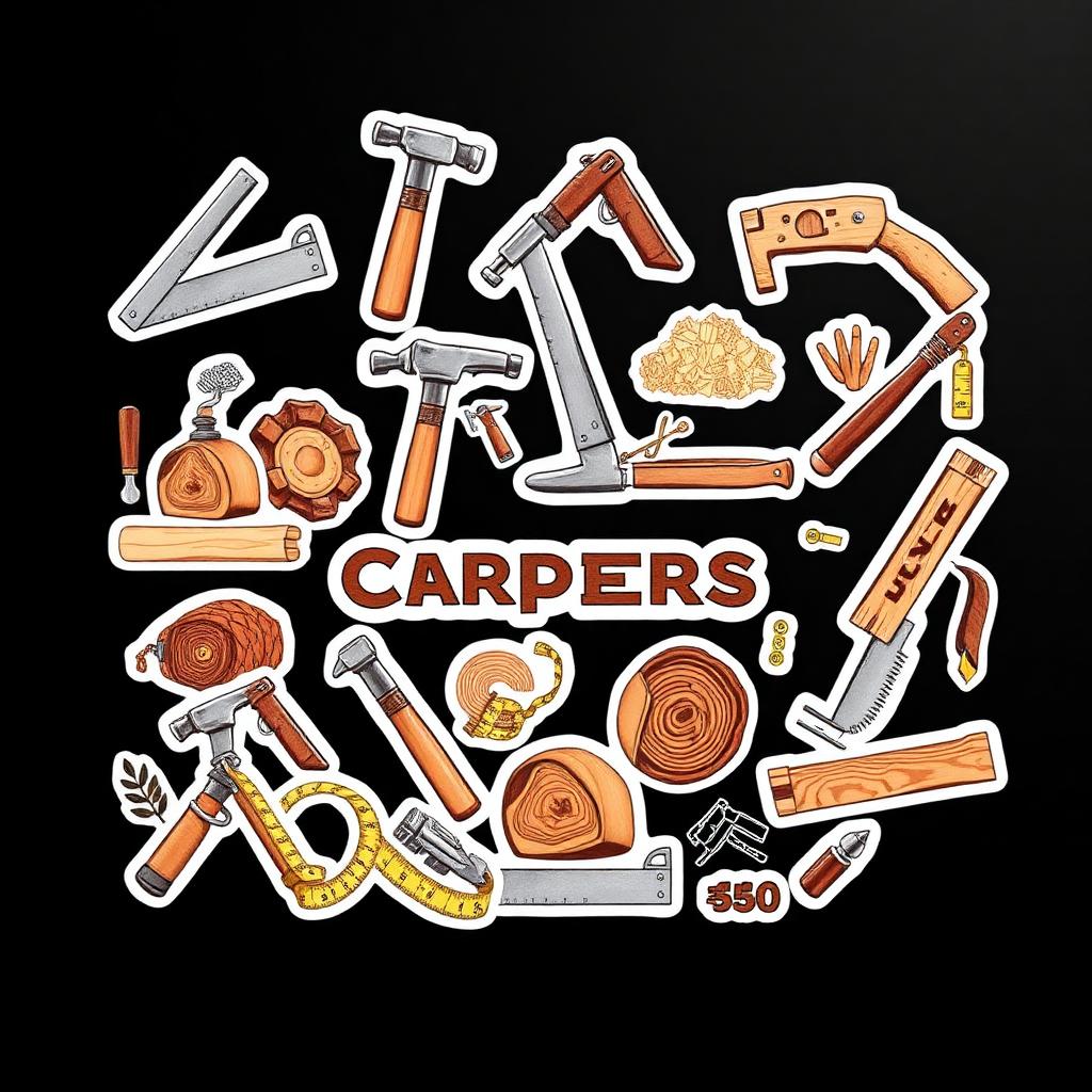 Carpenter UV DTF Sticker Pack - 50 Permanent Stickers