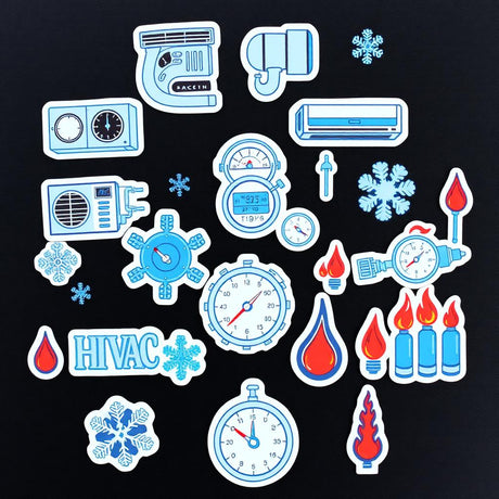 HVAC UV DTF Sticker Pack - 50 Permanent Stickers