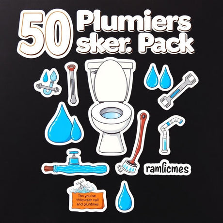 Plumber UV DTF Sticker Pack - 50 Permanent Stickers