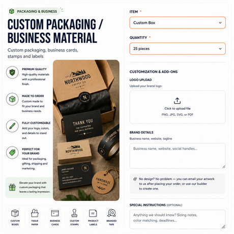 Custom Packaging / Business Material
