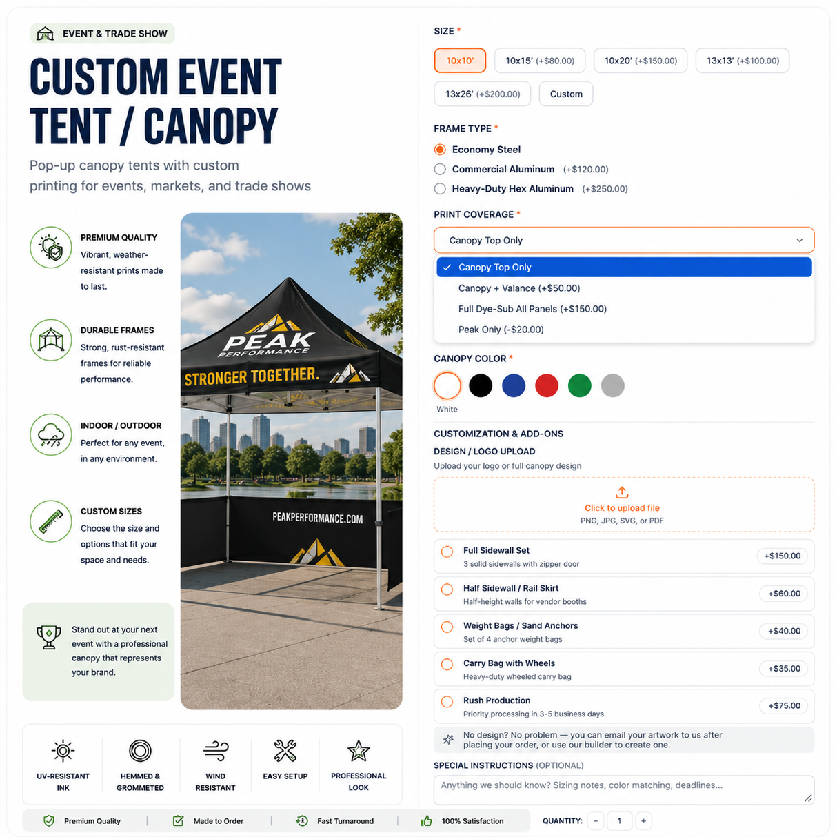 Custom Event Tent / Canopy